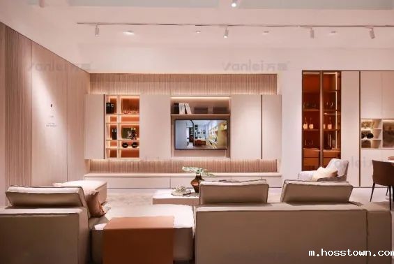 案例赏析 | taptap点点官网入口海藻米洞石为林氏木业全馆增添桃源色彩