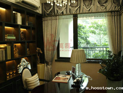 硅藻泥背景墙效果图_书房（1）