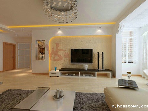 硅藻泥客厅背景墙效果图