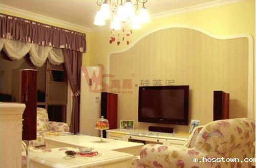 硅藻泥电视背景墙效果图