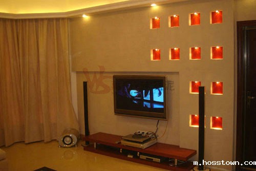 硅藻泥电视背景墙